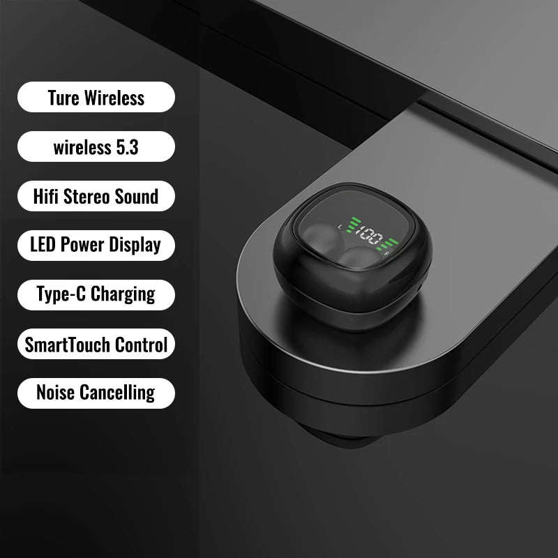 SHUKE Hidden Bluetooth Headset TWS Wireless Headphones Mini Sleep Earbuds Noise Reduction Earbuds HiFi Stereo Music Earphones
