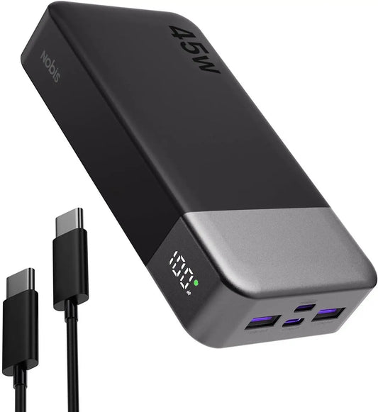 NOBIS 20000mah Power Bank 45W Fast Charging Battery Pack with LED Display for iPhone Android Laptop etc