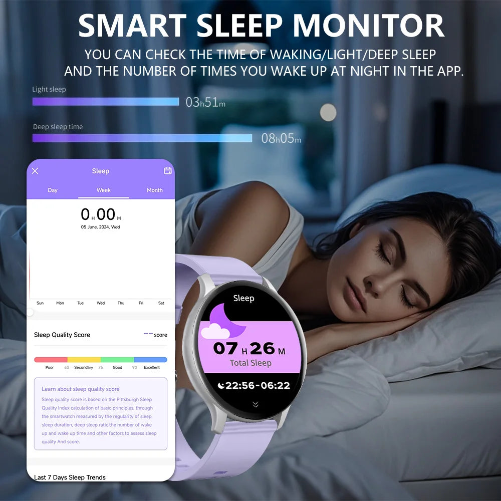 LAXASFIT 2025 Women's Smart Watch Bluetooth Talk 1.46 Touch Screen Health Monitoring IP68 Waterproof Men's Fitness Smartwatch