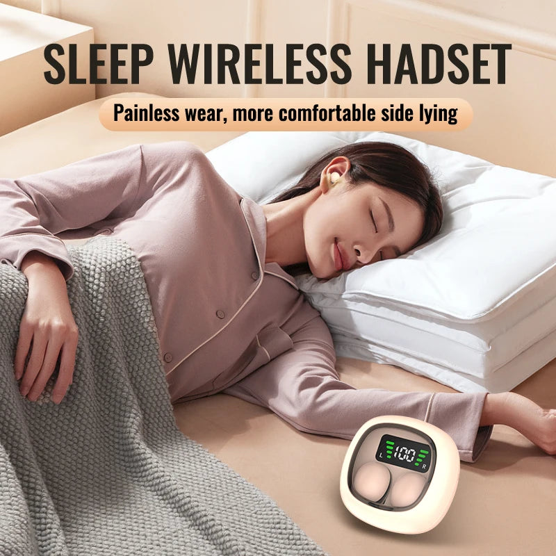 SHUKE Hidden Bluetooth Headset TWS Wireless Headphones Mini Sleep Earbuds Noise Reduction Earbuds HiFi Stereo Music Earphones