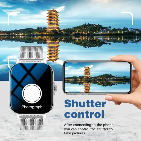 1.83-Inch Smartwatch for Men and Women - Wireless Calling, Music Playback, Weather Forecast, Call & App Notifications