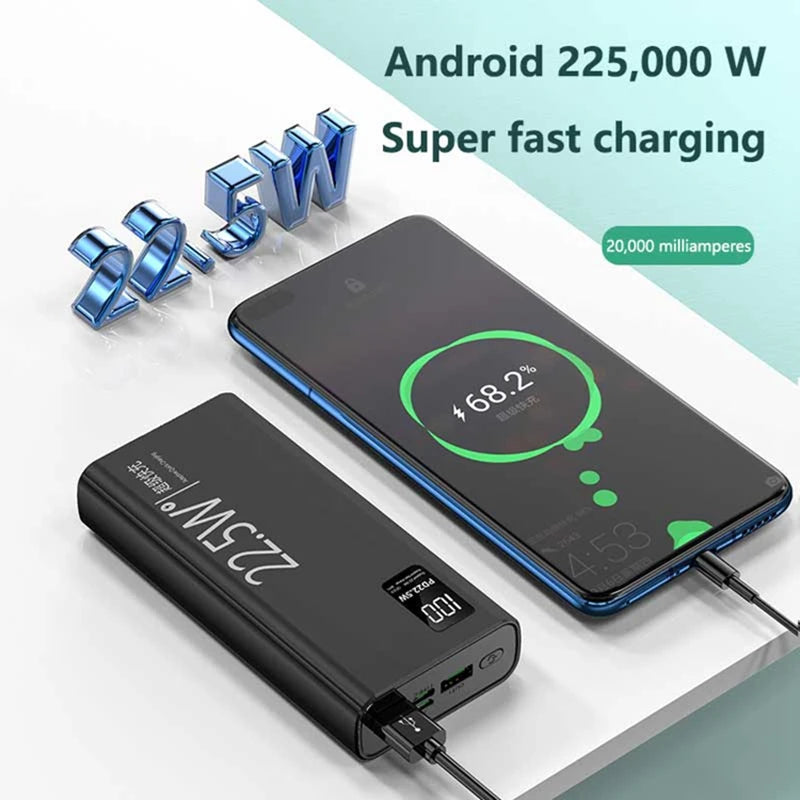 Lenovo 200000mAh 22.5w Large Capacity Portable Super Fast Power Bank Digital Display External Battery For Magsafe For iphone