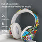 New Graffiti Wireless Overhead Headset with Mic LED Light LX-8686 High Quality TF Card Bluetooth Headphones for PC Gaming Child