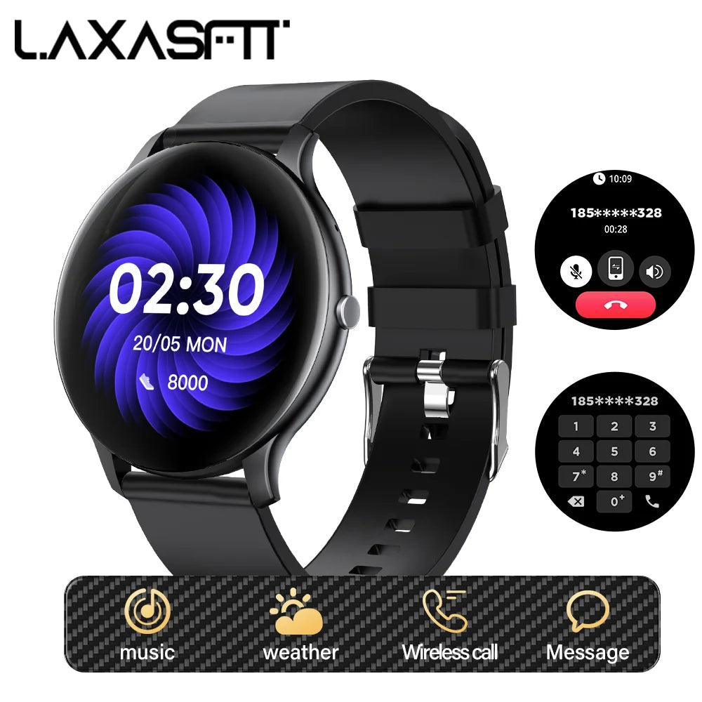 LAXASFIT Smart Watch 1.46 HD Screen Heart Rate Monitor Sports Fitness Watch IP68 Waterproof Bluetooth Android IOS Smart Watch