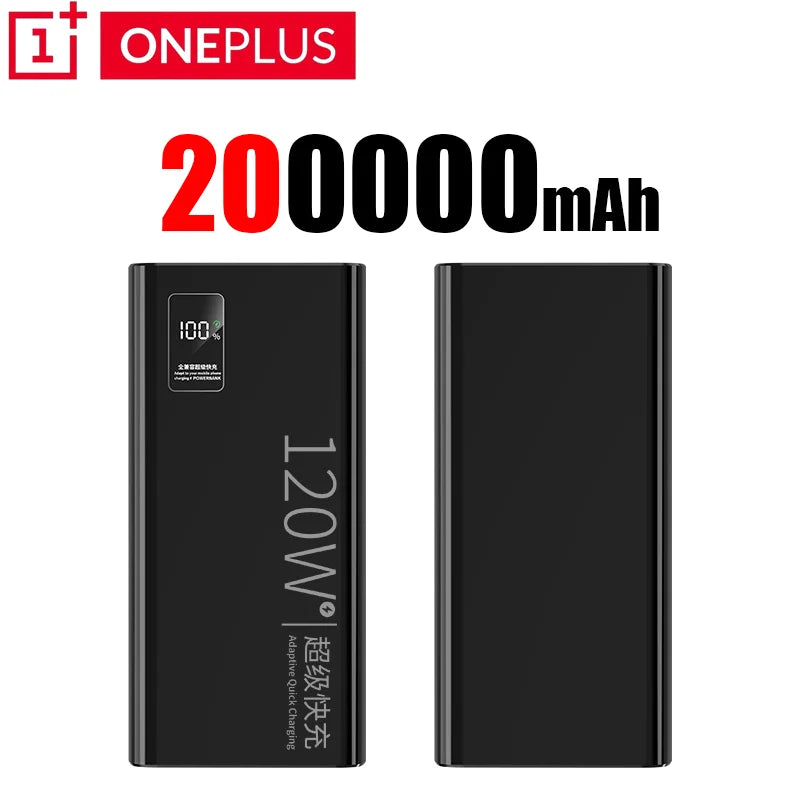 Oneplus CCC Certification Powerbank 120W Fast Charging 200000mAh High Capacity Power Bank Portable External Battery For Iphone