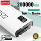 Lenovo 200000mAh 22.5w Large Capacity Portable Super Fast Power Bank Digital Display External Battery For Magsafe For iphone