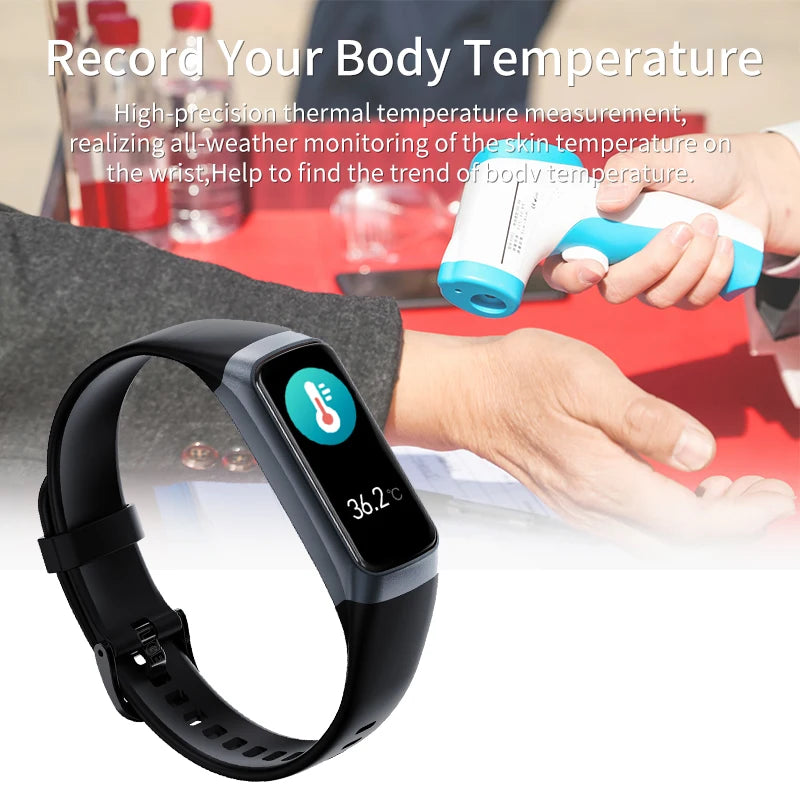 LIGE Smartband Sports Sleep Health Temperature Monitoring Lightweigh Design Message Reminder Men Women Smart Watch USA Logistics