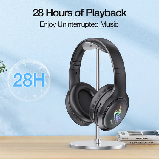 1HORA Flame Bluetooth Headset AUT202 Over-Ear HiFi Stereo Headset Foldable Design HD Call True Wireless Sports Gaming Headset