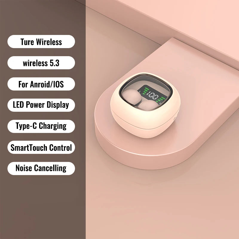 SHUKE Hidden Bluetooth Headset TWS Wireless Headphones Mini Sleep Earbuds Noise Reduction Earbuds HiFi Stereo Music Earphones