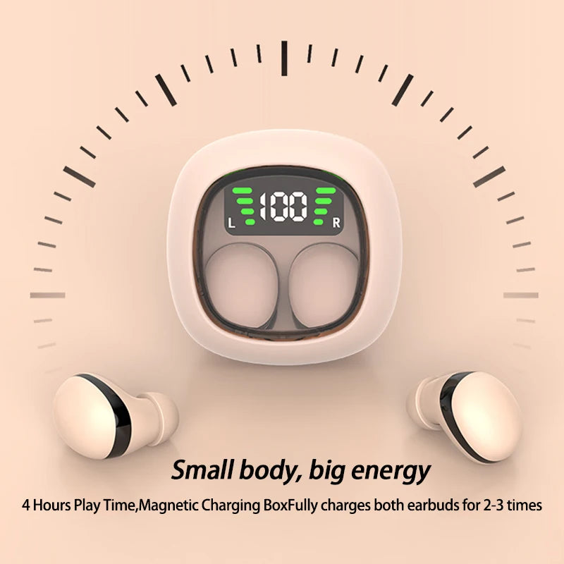 SHUKE Hidden Bluetooth Headset TWS Wireless Headphones Mini Sleep Earbuds Noise Reduction Earbuds HiFi Stereo Music Earphones