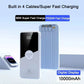 20000mAh Power Bank  Large Capacity With 4 Cables Fast Charging Portable Battery Charger for iPhone Samsung Xiaomi
