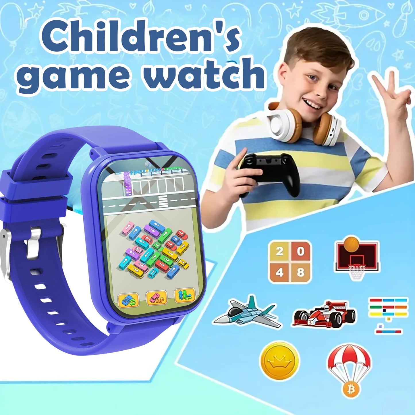 New Fashion Smart Watch For Children Games HD Screen Camera Flashlight Sleep Monitor Alarm Kids Birthday Holiday Gift Boy Girl