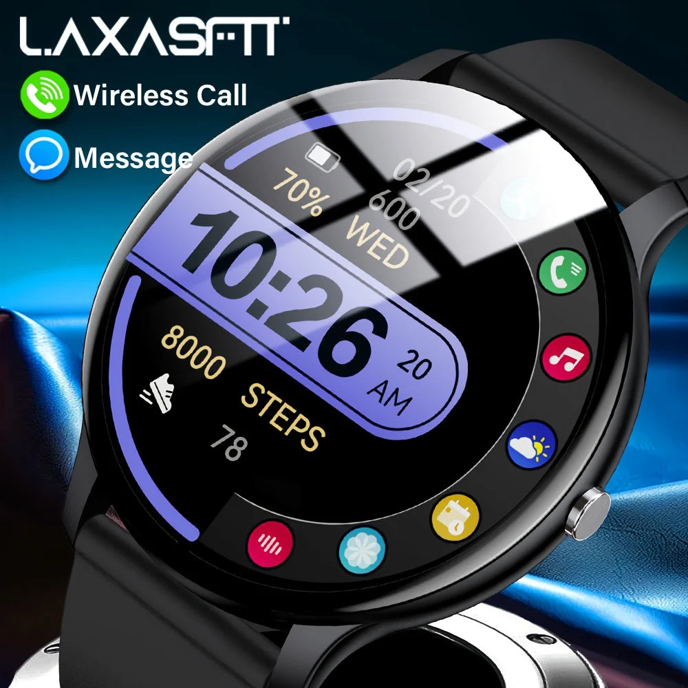LAXASFIT Smart Watch 1.46 HD Screen Heart Rate Monitor Sports Fitness Watch IP68 Waterproof Bluetooth Android IOS Smart Watch