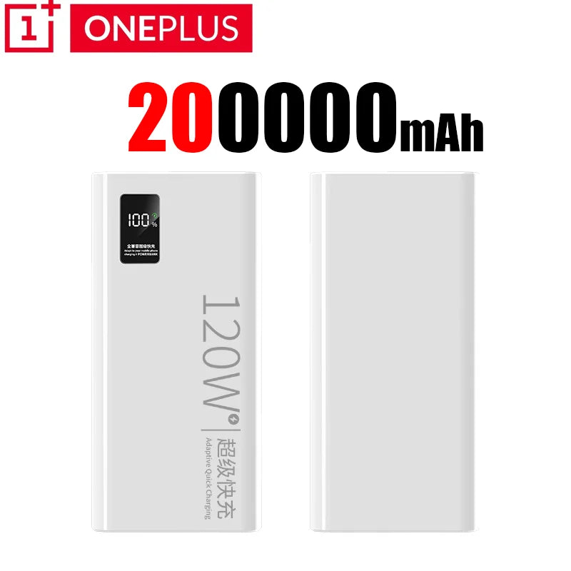 Oneplus CCC Certification Powerbank 120W Fast Charging 200000mAh High Capacity Power Bank Portable External Battery For Iphone