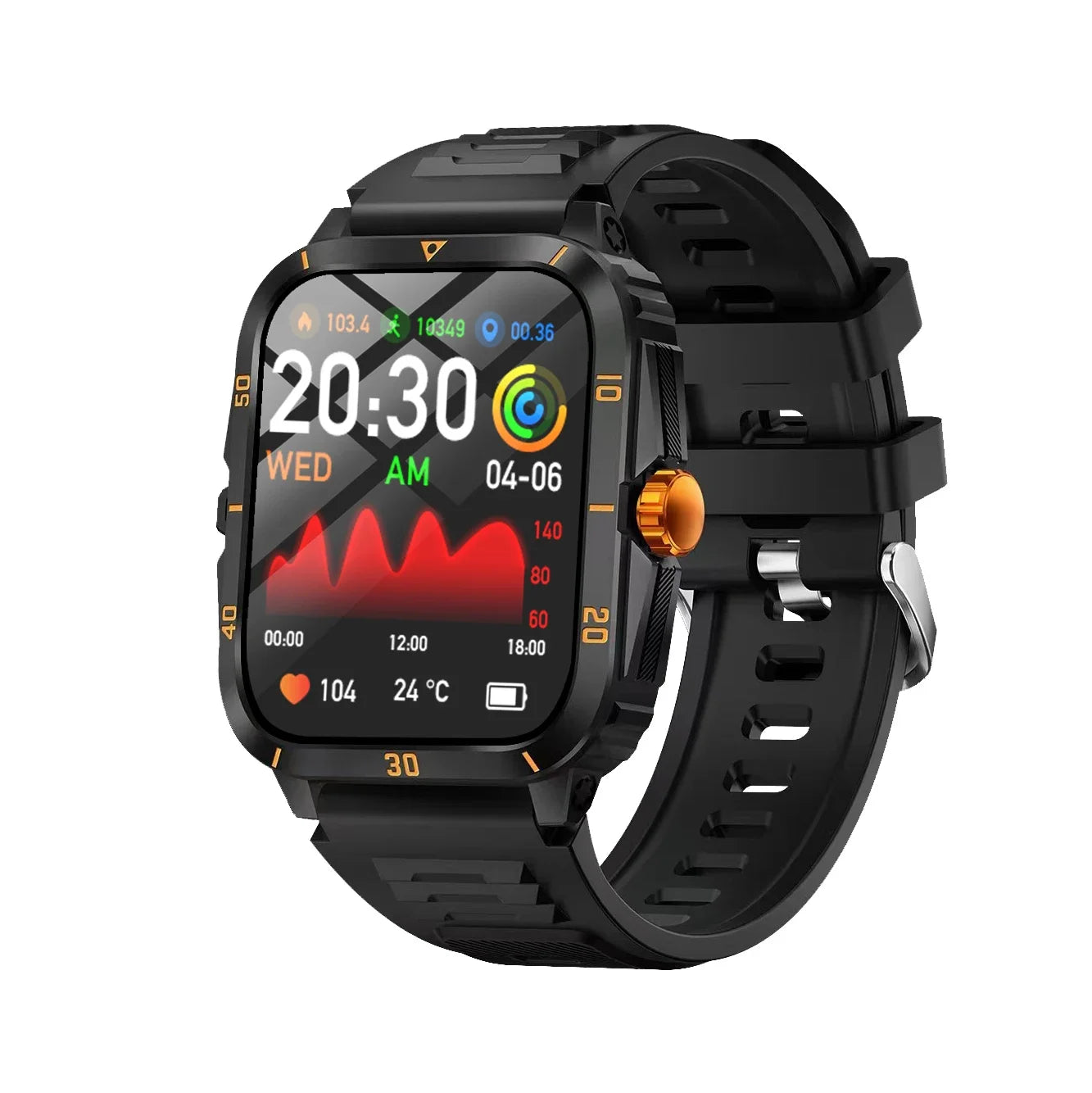 1.83 inch smart watch for men and women, USB charging, 180 mAh battery, remote camera/music player, outdoor sports mode, wireles